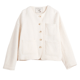 【100%绵羊毛】ZOLLE因为温暖舒适老钱风质感短款外套纯羊毛大衣