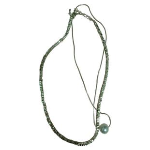 人间星河~高级设计感双层项链2025新款爆款碎银形珍珠锁骨链颈链