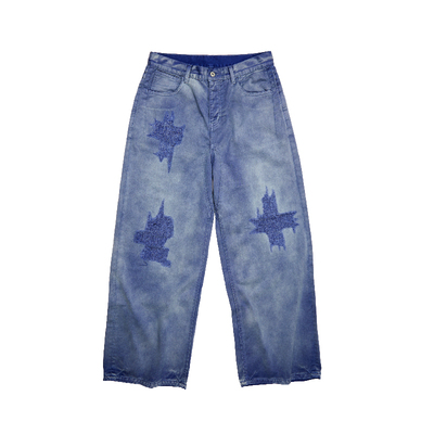 RESERFF重工做旧复古破坏阔腿裤