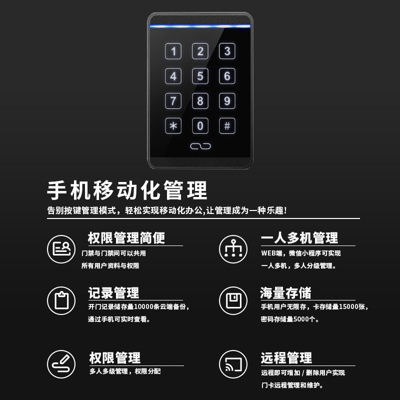 二维码联网门禁微信扫一体机密码开门套装蓝牙码远程小区门禁系统