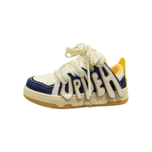 七七主人家 鞋子女冬季加绒二棉鞋女2023新款保暖板鞋学院运动鞋