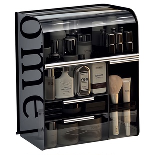 化妆品收纳盒桌面抽屉式分隔收纳盒子梳妆台置物架整理盒带盖防尘