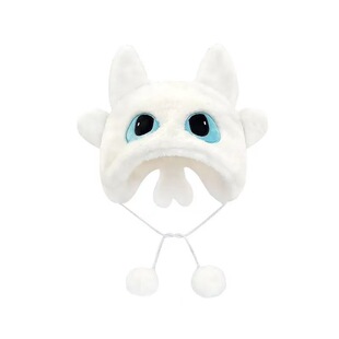 可爱黑煞无牙仔头套帽女秋冬款保暖护耳卡通毛绒帽子儿童帽防风男