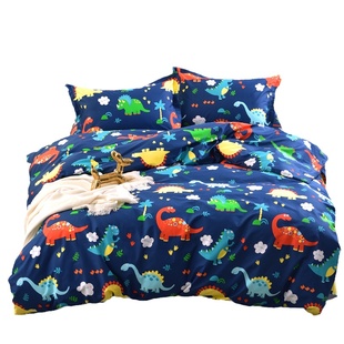 恐龙纯棉卡通被罩 床单 四件套床笠全棉男孩儿童床单被套三4件套