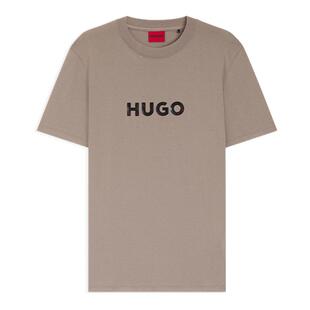 HUGO雨果 男士26年夏季新款玳瑁徽标棉质平纹布 T 恤