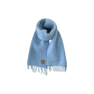 清冷灰色仿羊绒围巾女冬季纯色马海毛加厚保暖围脖男款含羊毛披肩