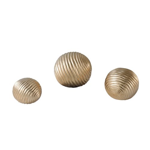 现代简约创意抽象金色裂纹售楼处客厅球书房摆件创意样板间波浪