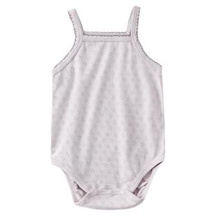 【折扣款】考拉鼻鼻婴儿包屁衣夏纯棉薄透气宝宝哈衣甜美爱心提花