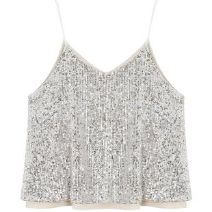 夏装2025新款韩版性感亮片闪闪网红吊带上衣女外穿短款打底背心潮