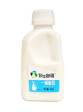 牧牛一桶果粒奶昔草莓芒果燕麦
