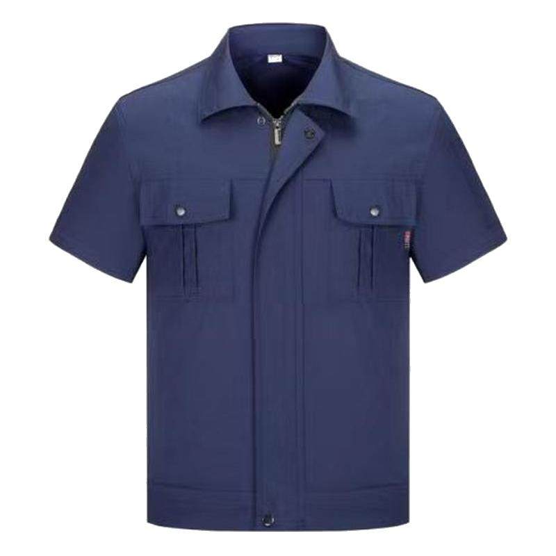 纯棉短袖工作服套装保洁工地汽修车间定制厂服工装劳保服印字logo