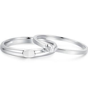 明牌珠宝铂金对戒t PT950白金情侣求婚对戒爱心订婚戒指BFU0045