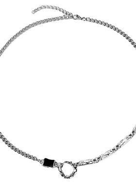 嘻哈痞帅毛衣链高街男款小众高级设计感男士项链个性潮男吊坠配饰