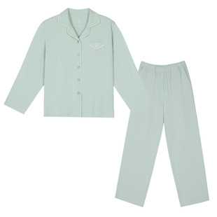 铜牛抗菌防螨慕斯棉开襟家居女套 秋冬套装女VJ126