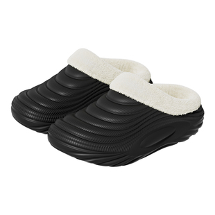latetime防水棉拖鞋男款冬季2025新款室内居家保暖情侣毛绒拖鞋女