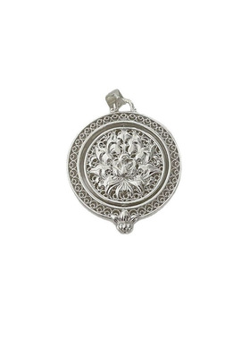 S925纯银镀金八宝罗盘项链