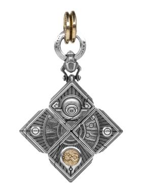wuyin无垠遗迹魔方银加18K金吊坠