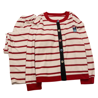 带胸垫羊绒睡衣女秋冬季德绒套装