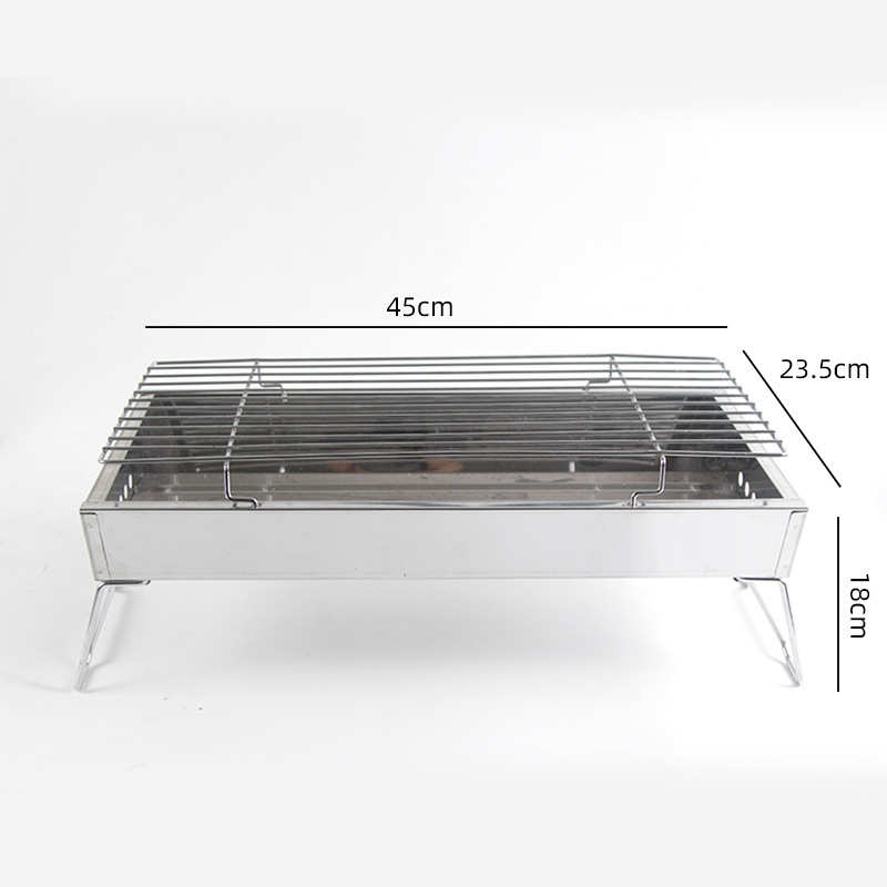 淄博家用户外烧烤便携炉子加厚不锈钢烧烤架子木炭折叠烧烤架