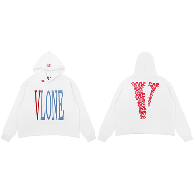 VLONE美款NO FRIENDS嘴唇大VLOGO印花刺绣超重磅无下摆连帽卫衣
