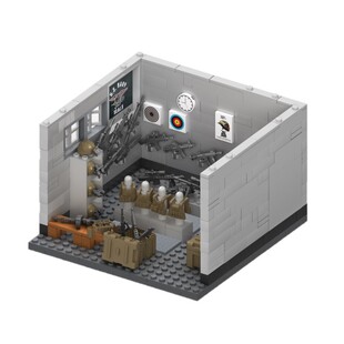 托比狮积木军事人仔特种兵警匪武器装备收纳库模型拼装插场景玩具