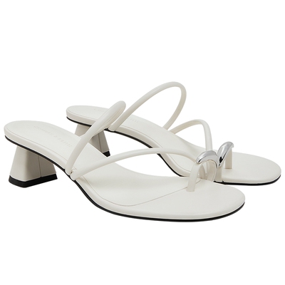 低跟夹趾凉拖鞋CHARLESKEITH圆头