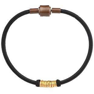 黄金盘缠一生之环手绳男士实心平安扣足金999放头发青丝情侣手链