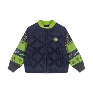 马拉丁儿童羽绒服25冬装新款男童女童小童漫画格提花轻薄羽绒服
