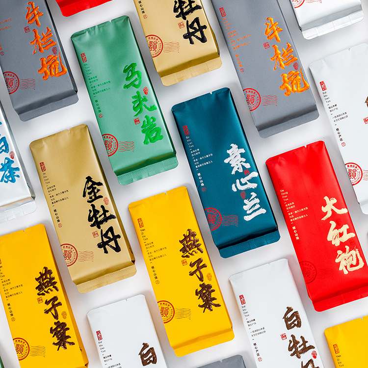通版浮雕烫金茶叶包装袋袋批发纯小岩茶坑泡金茶老白牡丹铝牛栏
