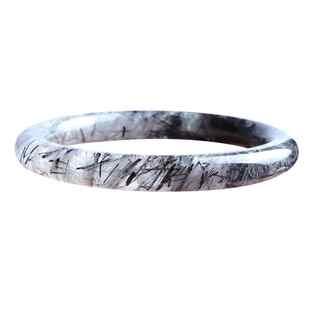 天然捡漏黑发晶手镯圆条美人条镯子女款生日礼物饰品送鉴定证书