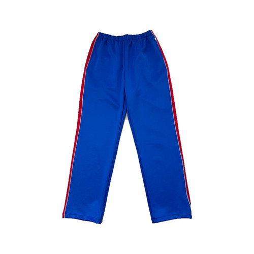 宝蓝直筒大红宽杠拼前后白绳校服裤子初高中冬季加绒保暖耐磨长裤
