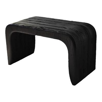 实木中古风黑色极简矮凳子换鞋凳