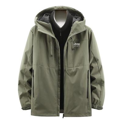 吉普冲锋外套男户外三合一可拆卸