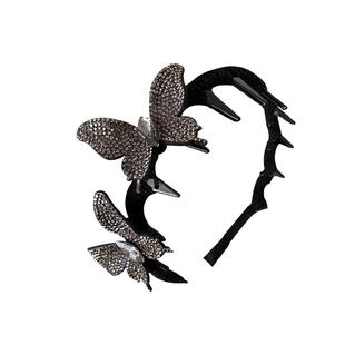 轻奢闪钻蝴蝶发箍女2025新款高颅顶压发齿梳头箍时尚气质发卡头饰