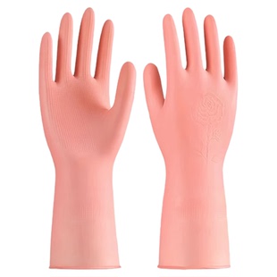 儿童洗碗手套冬季保暖专用乳胶橡胶小号小孩防水防滑加绒家务手套