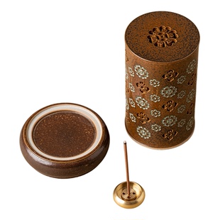 宝相花青瓷立式香炉陶瓷家用线香檀香熏香炉沉香镂空香筒高端薰炉