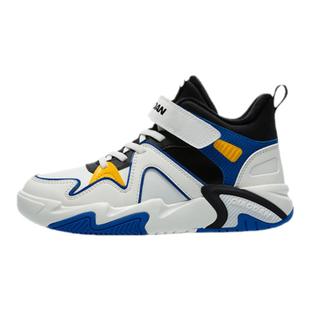 乔丹童鞋男童休闲鞋冬季新款皮面鞋子高帮运动鞋儿童板鞋加绒棉鞋