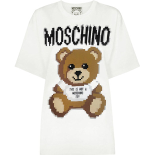 Moschino/莫斯奇诺士兵小熊兔子独角兽印花宽松短袖T恤男女同款