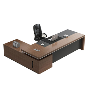 办公桌老板桌总裁电脑桌子简约现代大班台办公室家具经理领导佛山