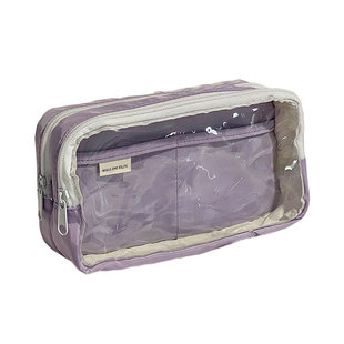 痛包笔袋透明可放吧唧大容量文具盒女多巴胺日系初中女生笔盒设计感小众风2026新款小食量文具袋二次元小卡