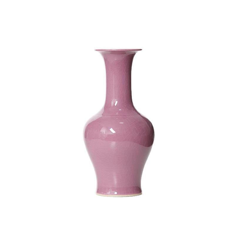 大鱼美器 茶道花瓶 陶瓷纳福瓶中式花瓶小插花器书房摆件餐桌花瓶