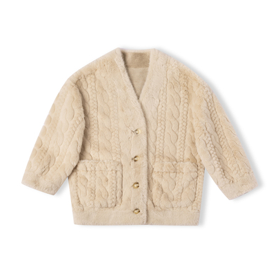 OPCP儿童皮草外套精仿水貂毛