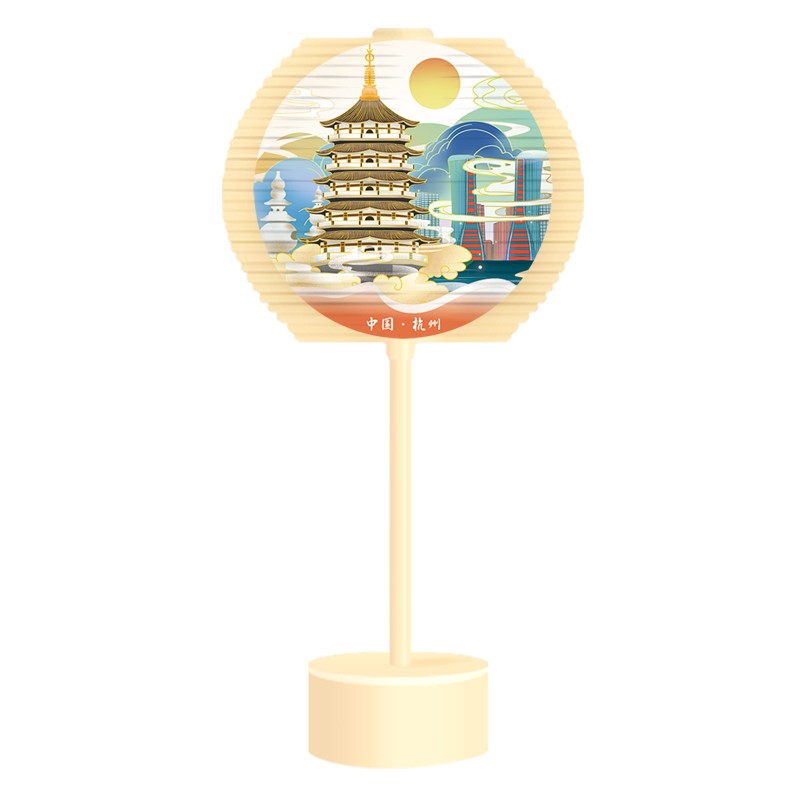 杭州西湖旋转棒棒糖玩具文创摆件