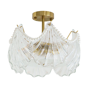 洛西可 法式浪漫清光贝壳玻璃吸顶灯 美式现代客厅餐厅主卧室灯具