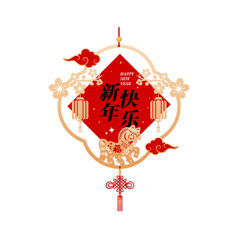 马年春节装饰品玻璃贴纸商场物业软装墙贴