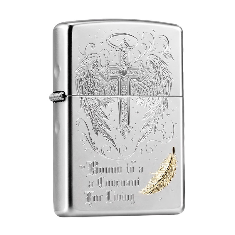 ZIPPO刀刻银金契约之翼七夕送礼