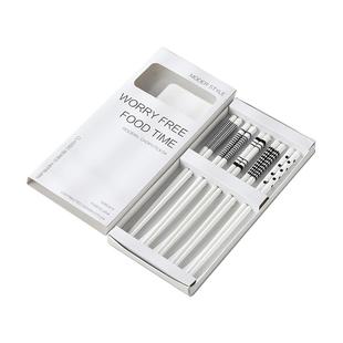 陶瓷筷子分食瓷筷家防滑耐高温防霉易清轻奢家用筷子易清洗餐具筷