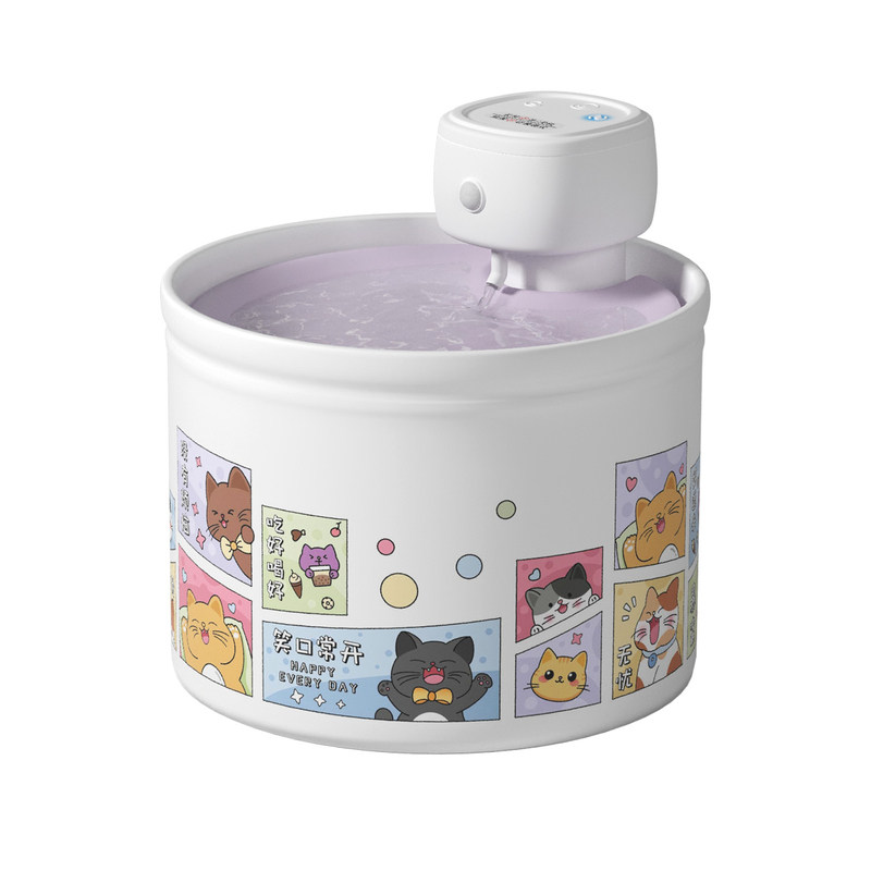 陶瓷猫咪无线饮水机恒温加热