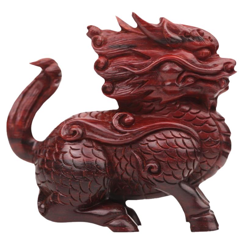 印度小叶紫檀湘工麒麟手把件