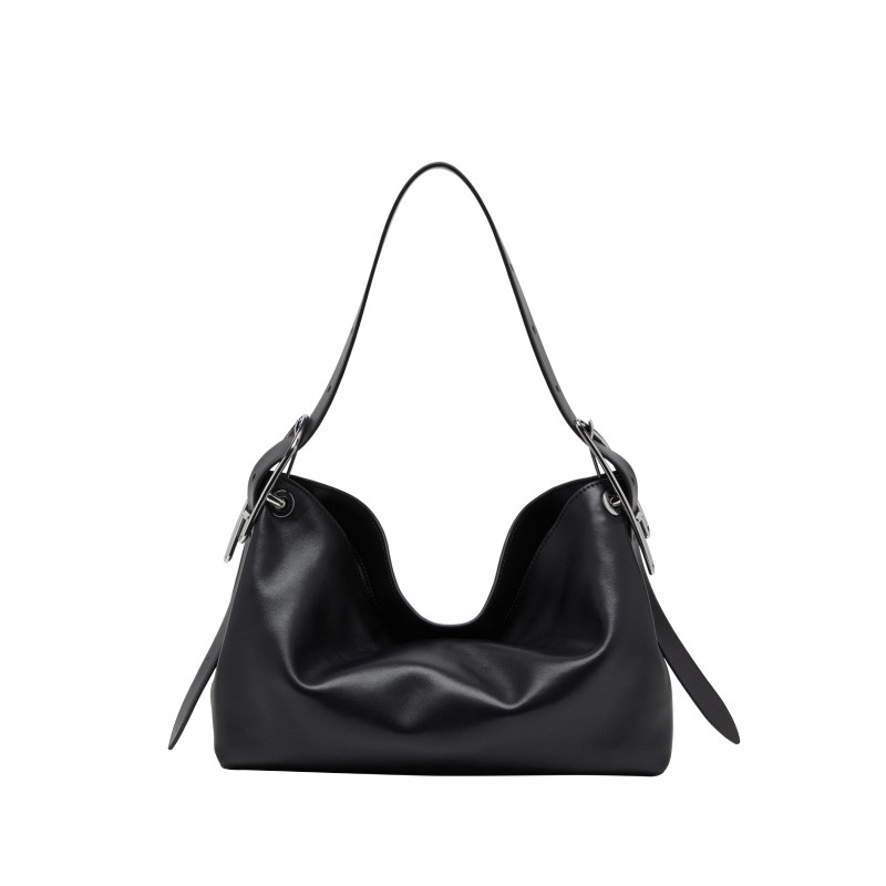 [2件9折]DIESEL女士26秋冬黑色中号D-LINE SHOULDER包